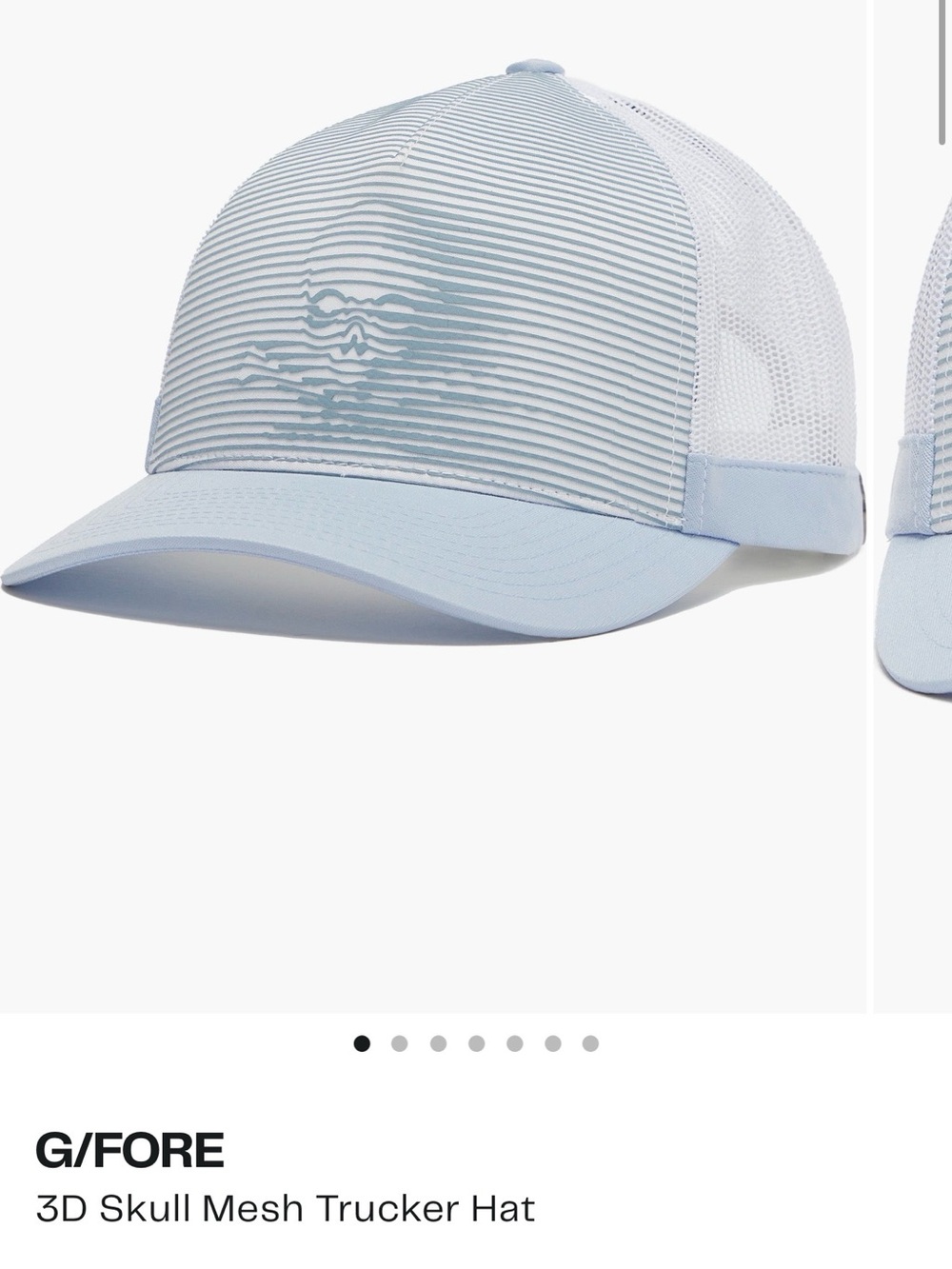 G/FORE Pale Blue 3D Skull Mesh Trucker Hat